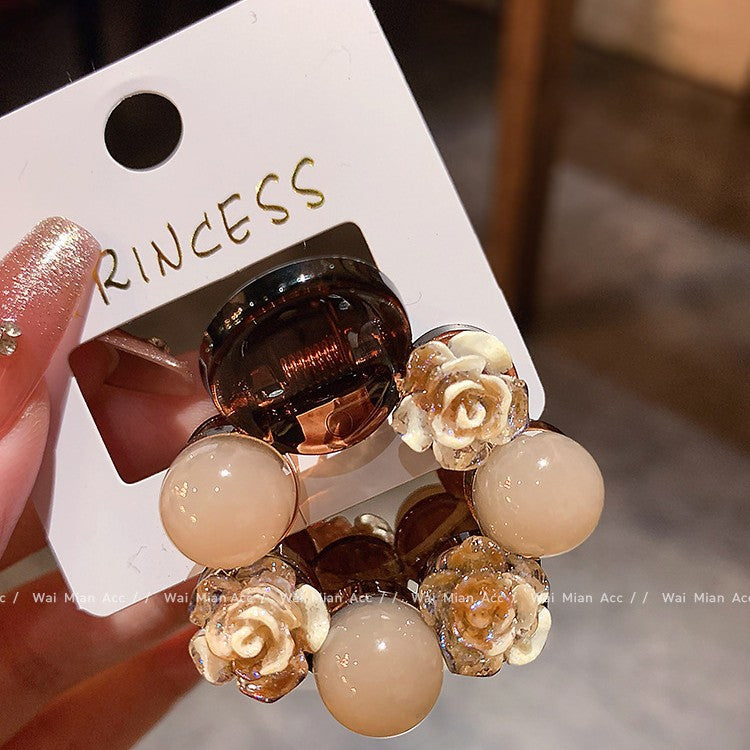 Wholesale Women's Rose Grab Elegant Ponytail Clip Half Grab Hairpin All-match Headwear